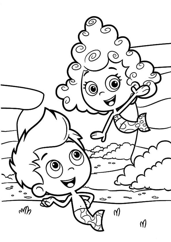 Plansa de colorat cu Bubble Guppies 51 52